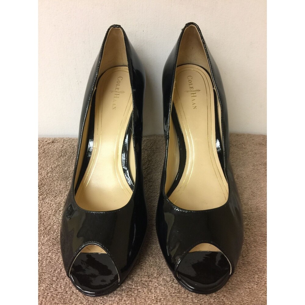 Cole Haan  Black Leather Open Toes Heels size 8.5B